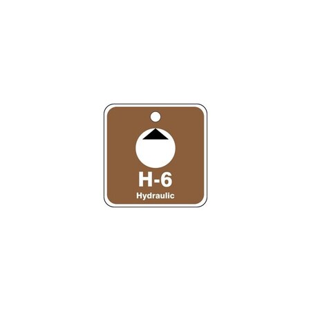 Accuform Energy Source ID Tag, H-6 HYDRAULIC, 2.5in x 2.5in, Plastic, 5PK TDK506VPM